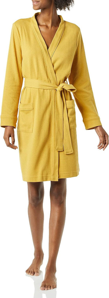 Amazon Essentials Women's Lightweight Waffle Full-Length Bath Robe (Available in Plus Size)