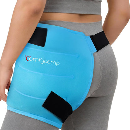 Comfytemp Hip Ice Pack Wrap for Sciatica Pain Relief, Hip Replacement Kit After Surgery, Reusable Gel Ice Pack for Injuries, Hot Cold Compress Recovery Items Physical Therapy for Men Women (L/XL/2XL)