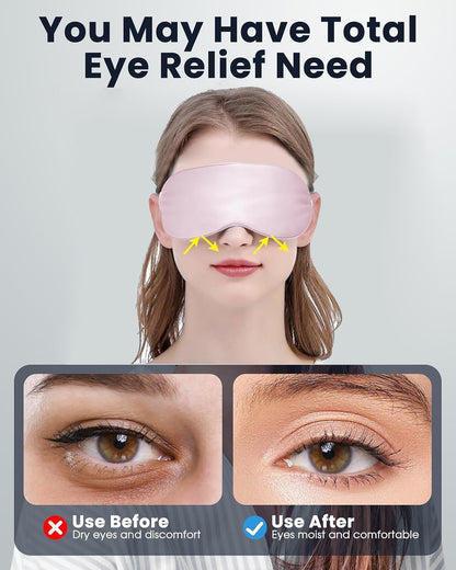 Silk-like Heated Eye Mask for Dry Eyes, MGD, Blepharitis, Stye, Grey