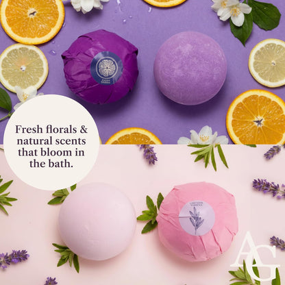 XXXL Bath Bombs for Women Gift Set, 7 Pack, Spa Scents, Adelegourdain | 7 Scents - Arrives in Gift Box - XXXL (200g) - Long-lasting Fizz & Scent - Non-Staining - For Birthdays, Mothersday and More