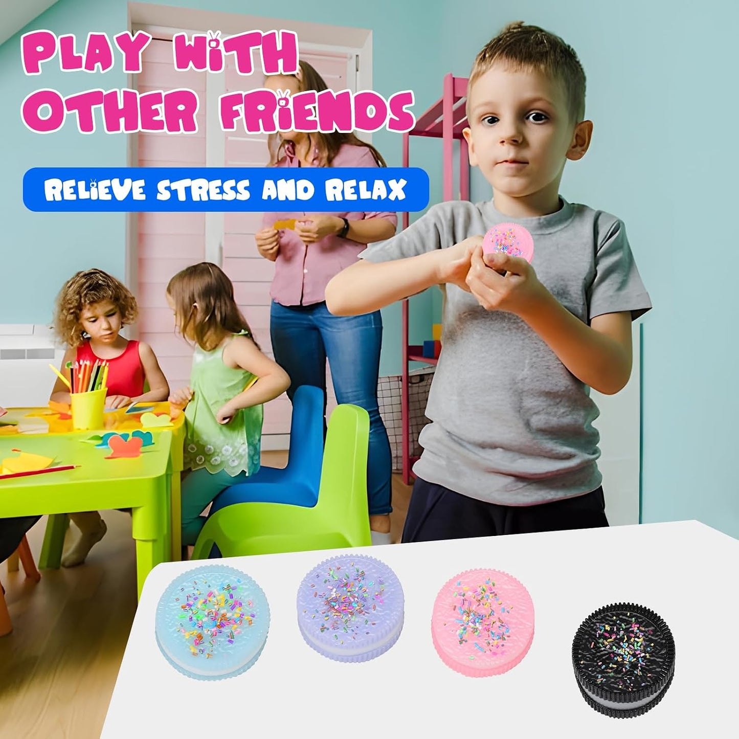 3pcs Squishy Textured Stress Balls Silky Soft Memory Gel Squeeze Balls Squishies Fidget Balls for Anxiety Relief Squishy Ball Sensory for Kids/Adults Hand Exercises 1.85inch