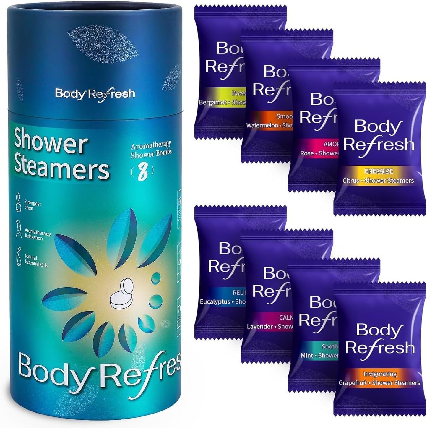 Shower Steamers Aromatherapy 8 Pack - Shower Bombs with Natural Essential Oils, Gifts for Women Mom Wife Men, Birthday Gifts for Women,Self Care, Relaxation, Home Spa, Travel Essentials