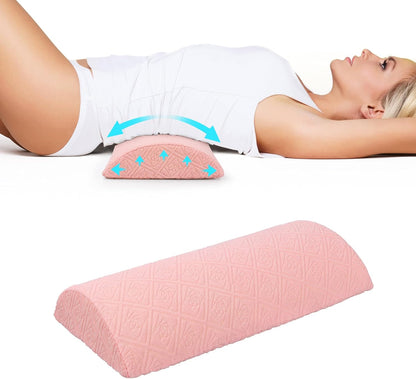 Cozyhealth - 3.15"H*23.6"L - Soft Lumbar Pillow for Sleeping, Memory Foam Back Lumbar Support Cushion for Lower Back Pain Relief Bed Waist Sleep Support Pillow for Side, Back Sleepers (White, Large)