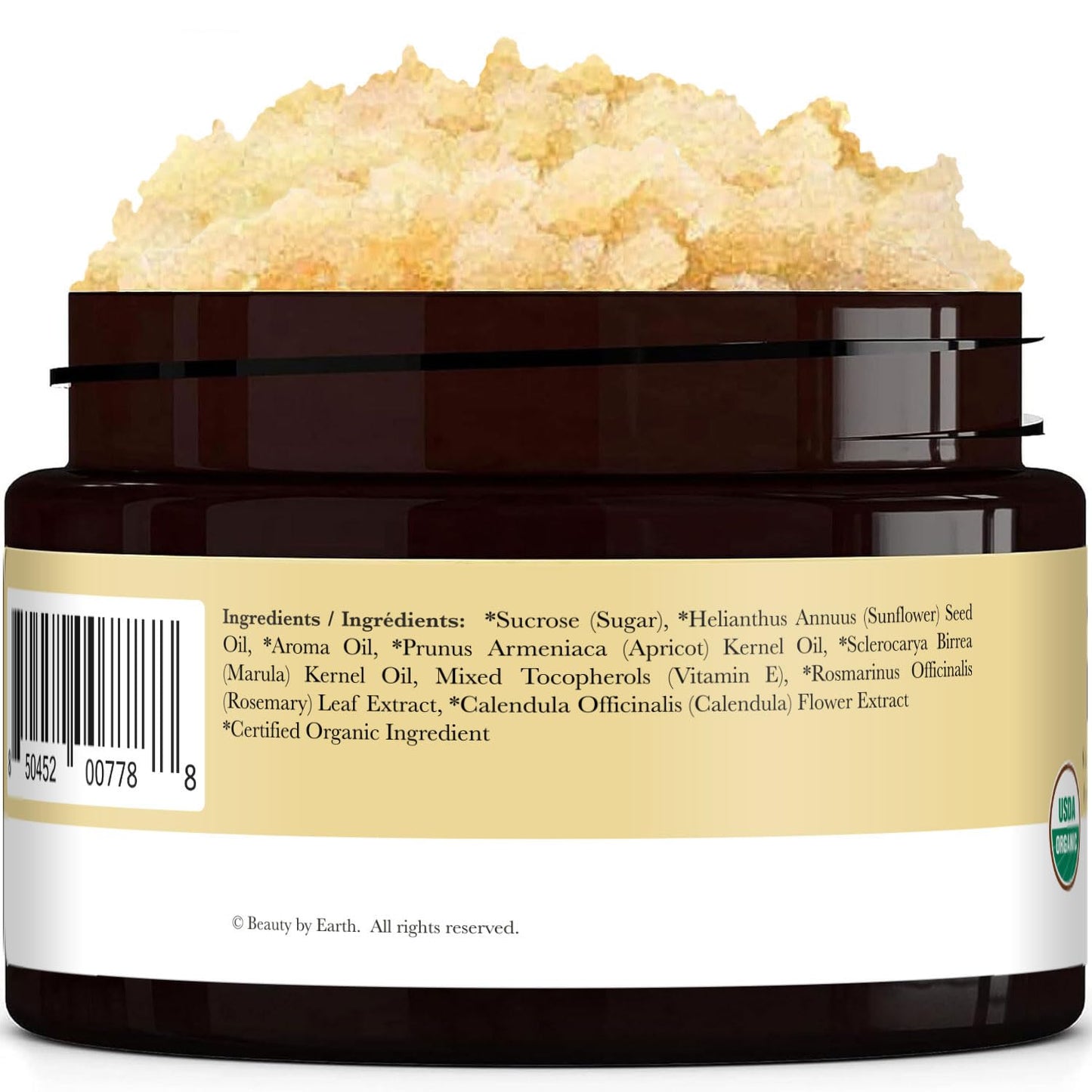 Peppermint Tea Tree Organic Body Scrub - USA Made Sugar Scrub with Natural Ingredients, Moisturizing Body & Foot Exfoliator for Dry and Sensitive Skin, Removes Dead Skin Cells & Reduces Ingrown Hair