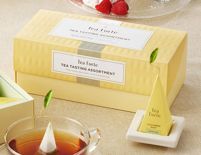 Tea Forte Premium Presentation Box Gift Set Sampler, 20 Count, Assorted Blends Individually Wrapped Handcrafted Pyramid Infuser Bags, Frank Lloyd Wright
