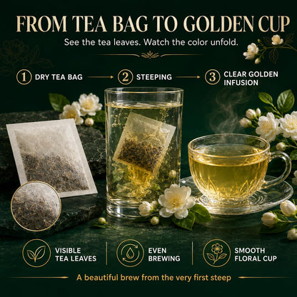 WOTIHA Jasmine Flower Tea Bags, Naturally Caffeine-Free, 80 Count, 160 g