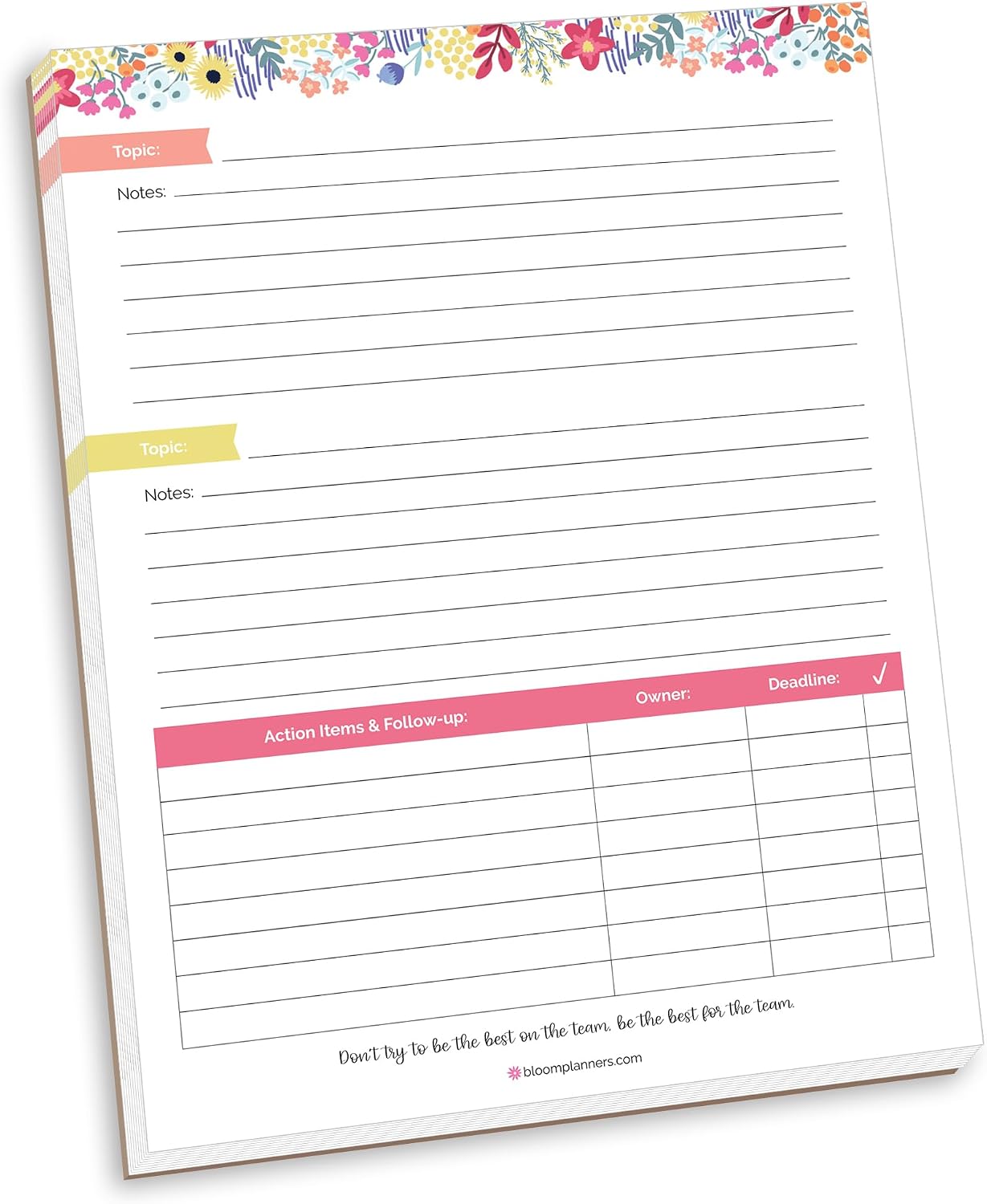 bloom daily planners Horizontal Weekly To Do List Notepad with 60 Undated Sheets - Weekly Desk Planner or Chore Pad with Priorities & Habit Tracker - 8.5” x 11” - Pastel