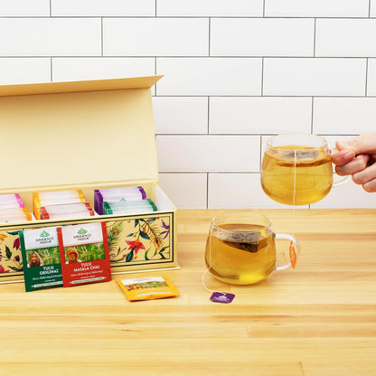 ORGANIC INDIA Tea Sampler Box Variety Pack, Hot Assortment, 60 Tea Bags