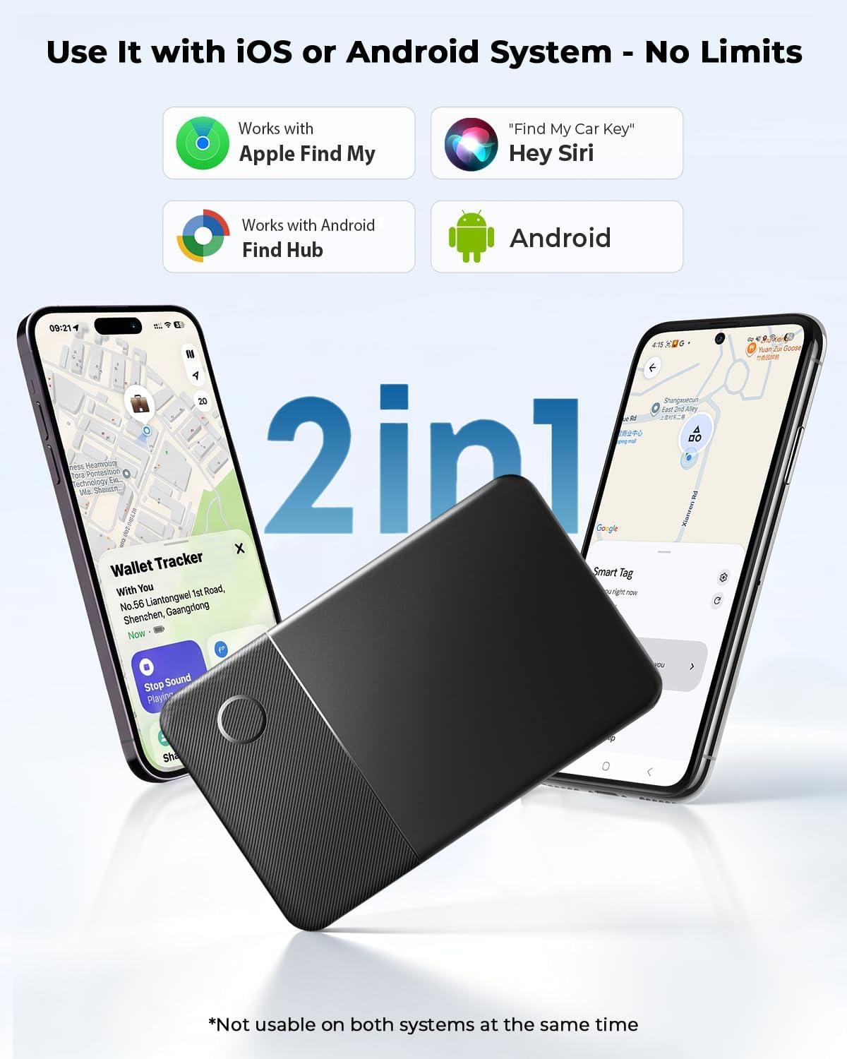 Wallet Tracker Card (iOS and Android),0.04in Ultra-Thin Smart Tracking Card