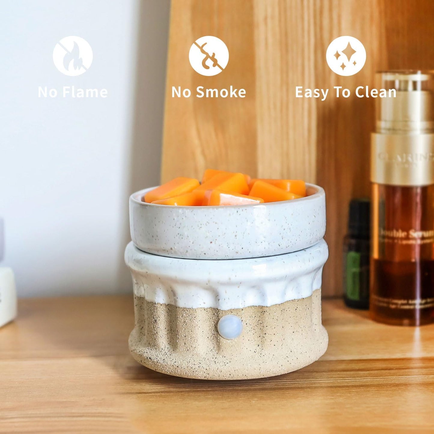 VICTORIA AROMA Ceramic Wax Melt Warmer 3-in-1 Candle Wax Warmer for Scented Wax Melter Electric Fragrance Wax Burner for Home Office Bedroom Gift & Decor…