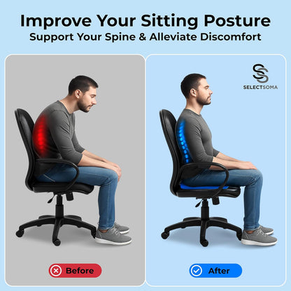 SelectSoma Double-Thick Gel Seat Cushion for Long Sitting Pressure Relief for Back, Sciatica, Coccyx, Tailbone Pain - Cushion for Airplane Travel, Office Chair, Wheelchair, Car & Truck - Egg Seat Pad