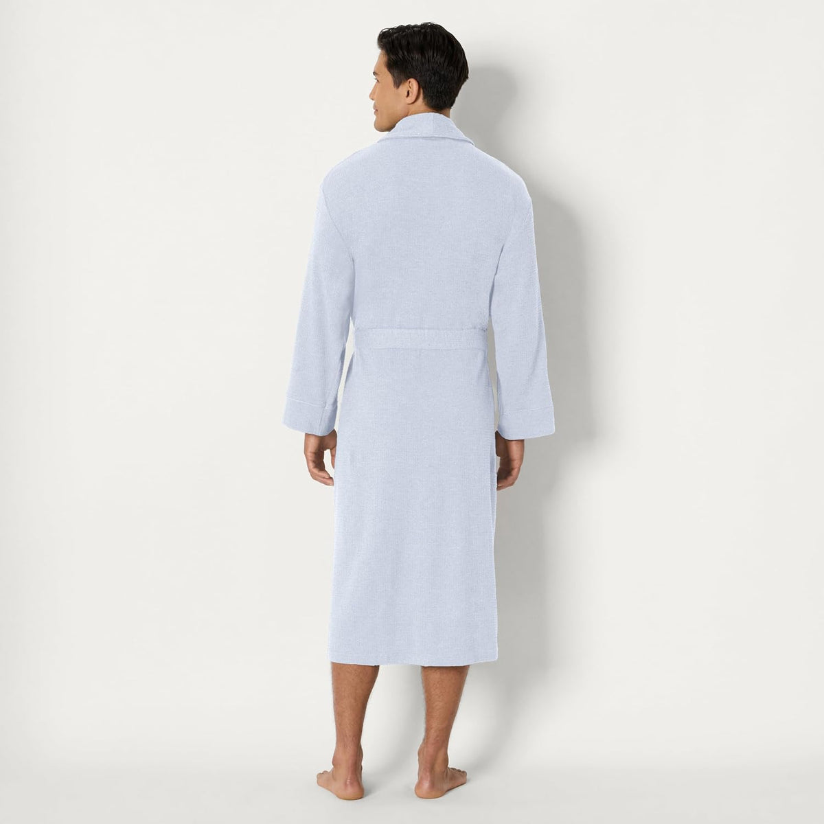 Amazon Essentials Men's Lightweight Cotton Waffle Bath Robe, Mid-Length Loungewear (Available in Big & Tall)