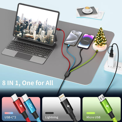 4 in 1 Multi Charging Cable, 5FT Charging Cords for Multiple Devices