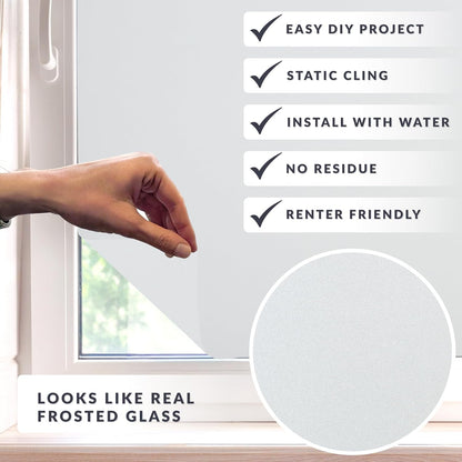 Blackout Light Effects Window Privacy Film by Artscape - Light Blocking Blackout Film, Static Cling, Full Coverage Privacy, Light Control, Helps Create a Calm, Focused Space - 17.72 x 72 Inch