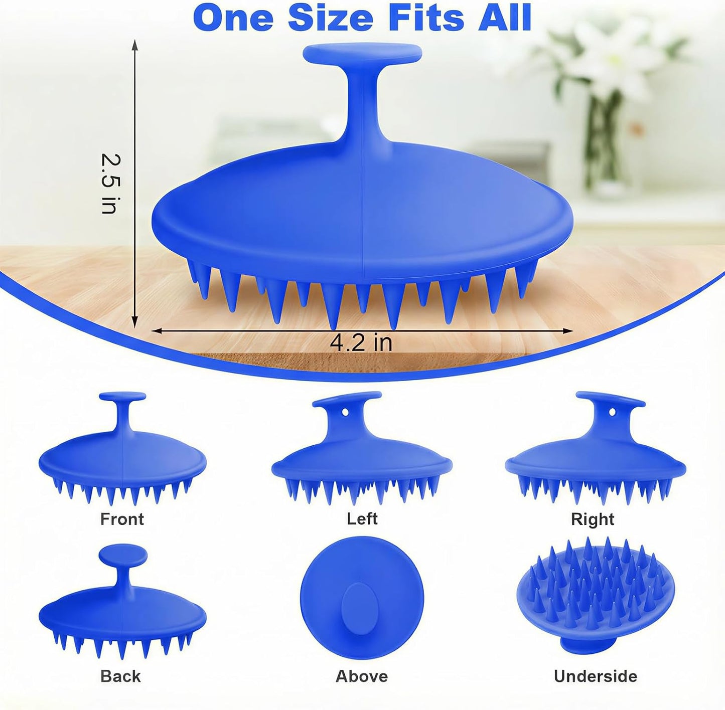 Meartchy Silicone Scalp Massager Shampoo Brush, Scalp Brush for Hair Growth & Dandruff Removal, Hair Scrubber Scalp Stimulator Exfoliator Brush with Soft Bristles for Wet Dry Scalp Care (Black)