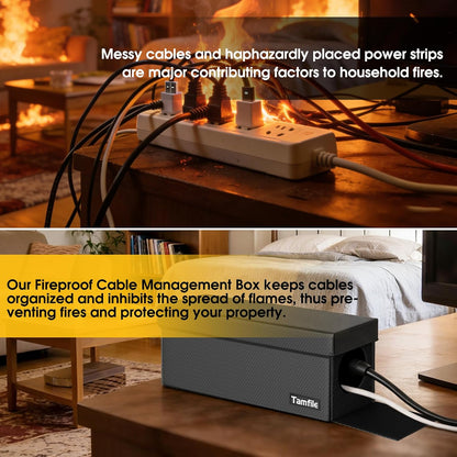Tamfile Cable Management Box, Fireproof Foldable Cord Organizer and Cover