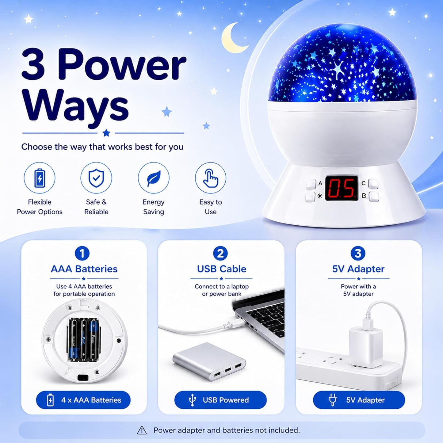 Kids Star Projector Night Light, Star Night Light Projector for Kids, Ceiling Stars Projection Lamp with Timer, 360° Rotating Night Light for Bedroom, Birthday Gift for 3 4 5 Year Old Girls Boys Black