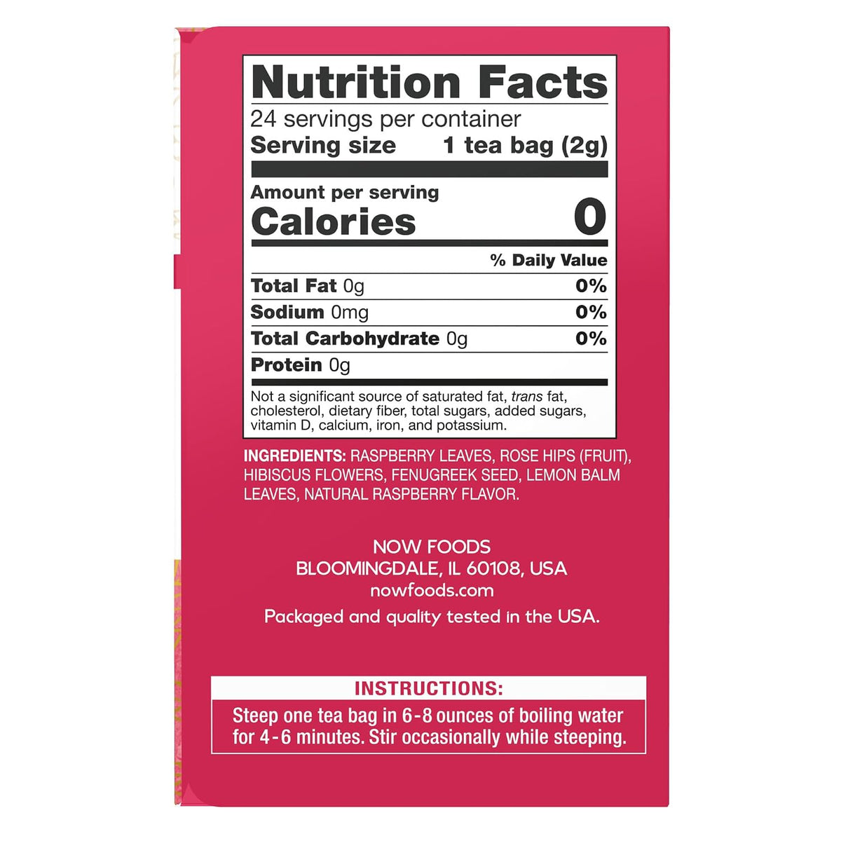 NOW Foods, Give a Tea® Red Raspberry Tea, Herbal Blend, 24 bags