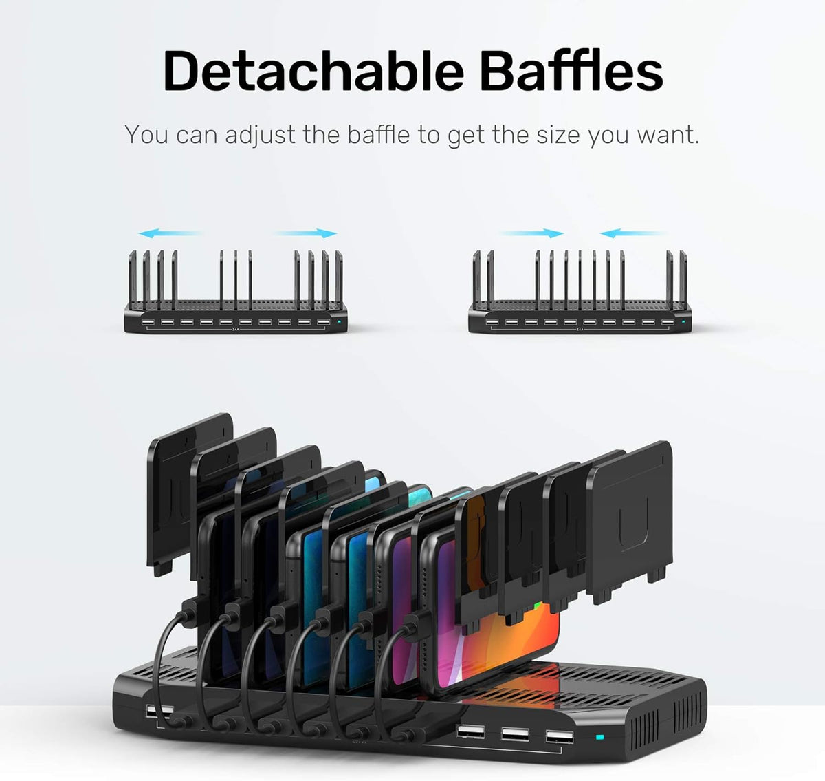 Unitek 10 USB Charging Station Multiple Devices for iPad Tablet iPhone Mic