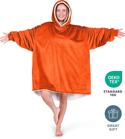 Bare Home Wearable Blanket Hoodie - Soft Plush Sherpa - Warm and Cozy - Oversized Wearable Blanket