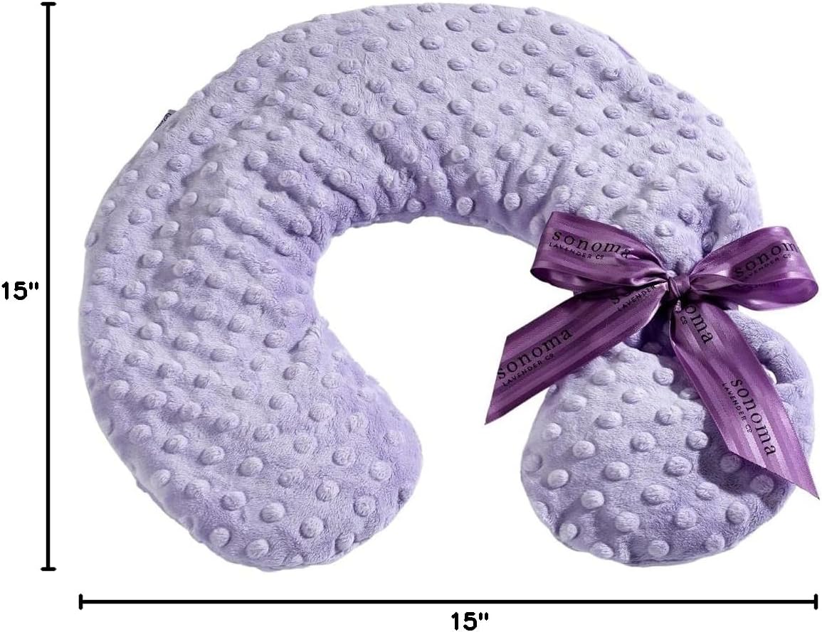 Sonoma Lavender Luxury Lavender Heatable/Chillable Neck Pillow, Microwaveable for Neck and Shoulders with Removable Washable Covers, Great for Relaxation and Pain Relief (Angora Platinum)