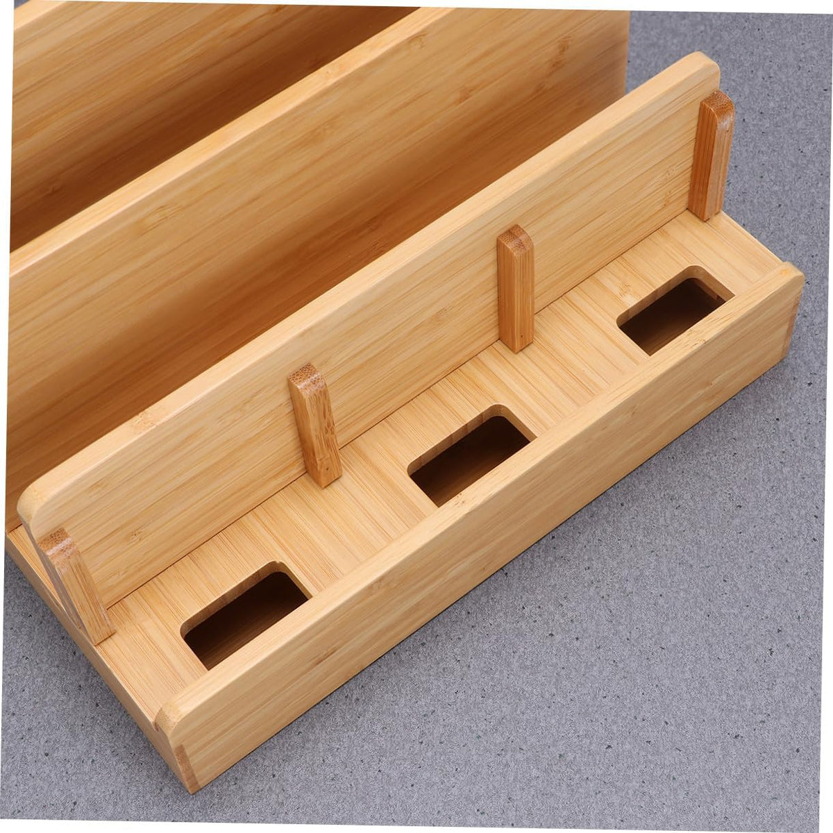 Bamboo Wood Charge Station Docking Organizer for Cellphone Tablets