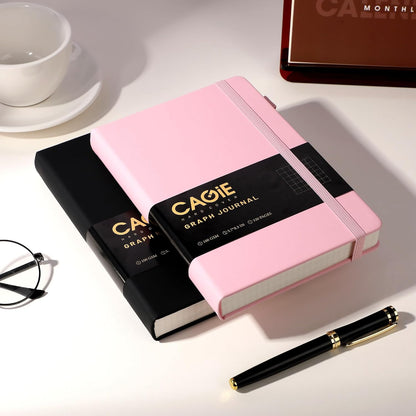 CAGIE Lined Journal Notebook for Women Men 320 Pages 100 Gsm Paper Thick Journaling Notebooks A5 Leather Journals for Writing Hardcover Journal Supplies for Work Note Taking Diary, 5.7x8.3 In, Green