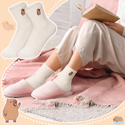 Eurzom 10 Pairs Socks Womens Crew Elastic Ankle Length Cotton Socks Aesthetic Cute Lightweight Low Cut Gifts for Women - Colors A
