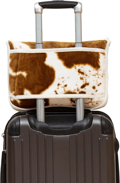 Carstens, Inc. Travel Blanket, Premium Compact 2-in-1 Airplane Blanket/Pillow, Open Sky Blue Aztec