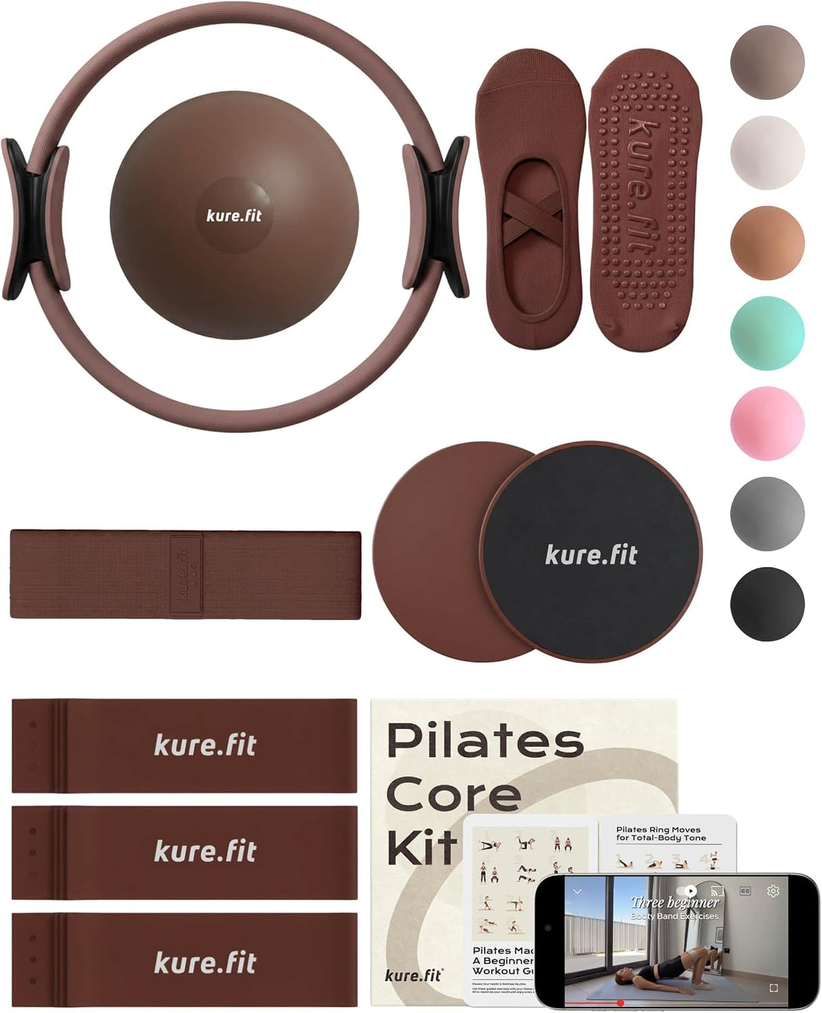Pilates Kit | Pilates Equipment Set for Home Workouts | Accessories & Guide
