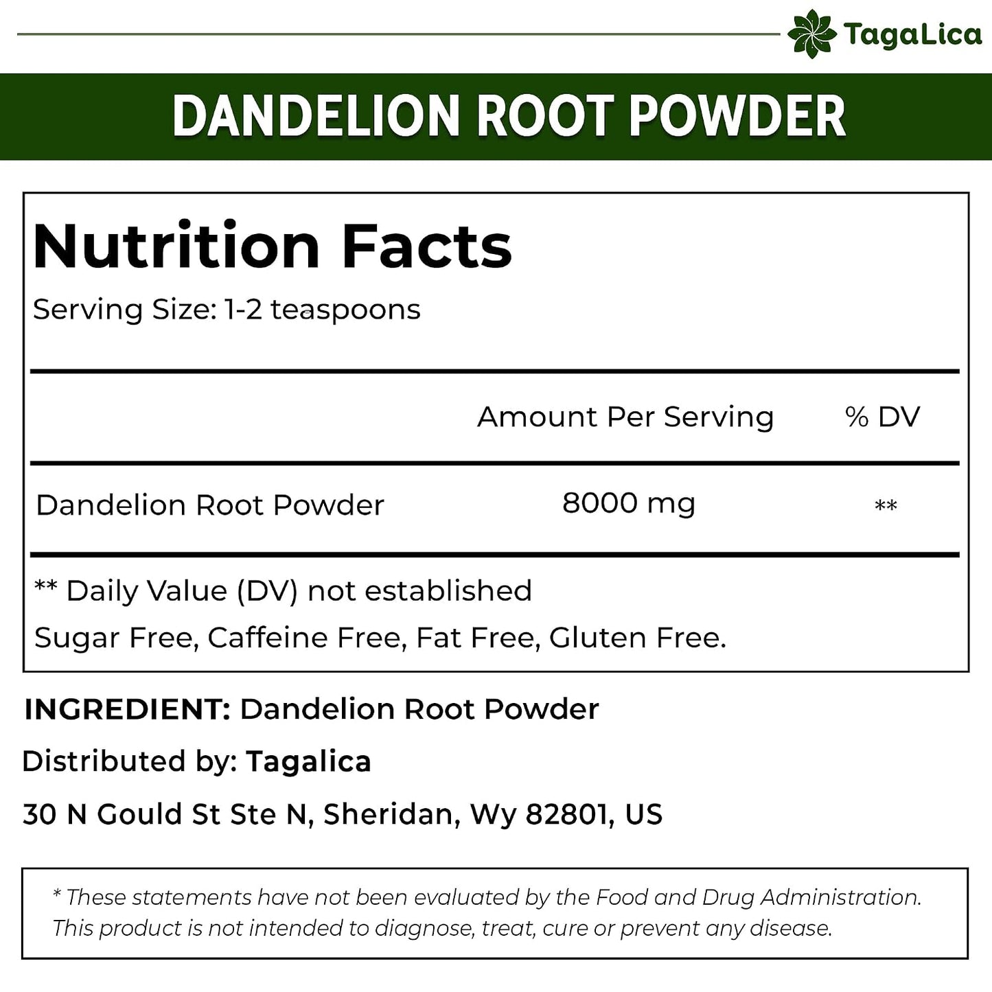 Tagalica, Premium 135 Dandelion Root Tea Bags, 100% Natural & Pure from Dandelion Root, Eco-Conscious Tea Bags, Herbal Tea. No Sugar, No Caffeine, No Gluten, Vegan