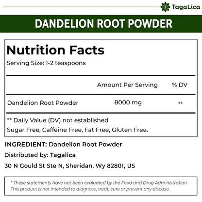 Tagalica, Premium 135 Dandelion Root Tea Bags, 100% Natural & Pure from Dandelion Root, Eco-Conscious Tea Bags, Herbal Tea. No Sugar, No Caffeine, No Gluten, Vegan