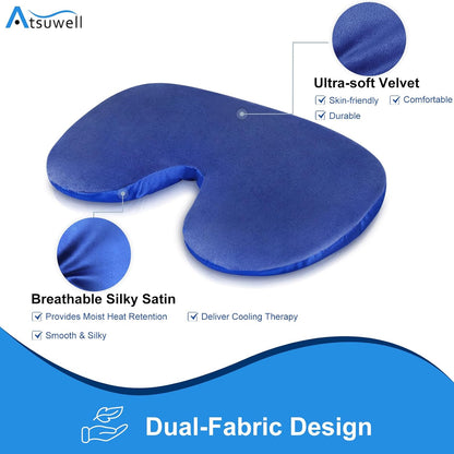 Atsuwell Sinus Mask, Warm Cold Compress Eye Mask for Dry Eyes, Weighted Eye Pillow Microwavable Face Heating Pad for Soothing Sinus Pressure and Relaxation, Pink