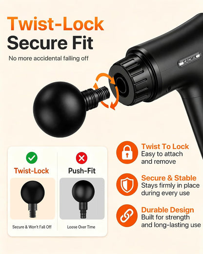 Massage Gun, Professional Deep Tissue Percussion Muscle Massager for Athletes with 30 Speeds & 6 Heads, Quiet Handheld Back Neck Shoulder Body Mini Massager