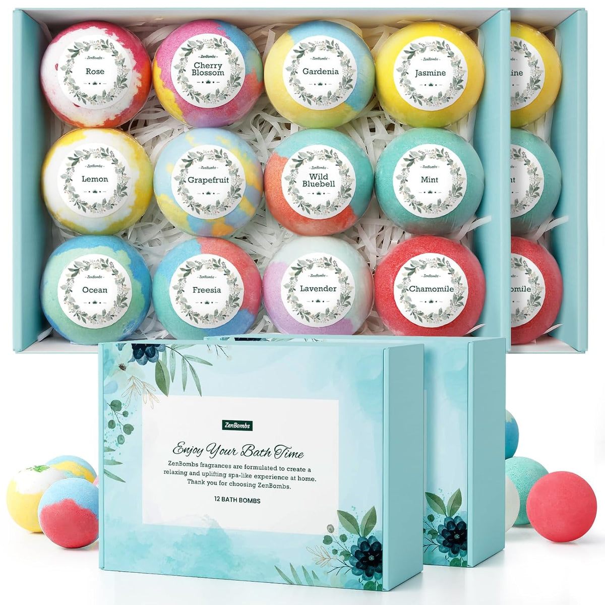 ZenBombs Bath Bombs for Women, Handmade Natural Bath Bomb with Shea Butter