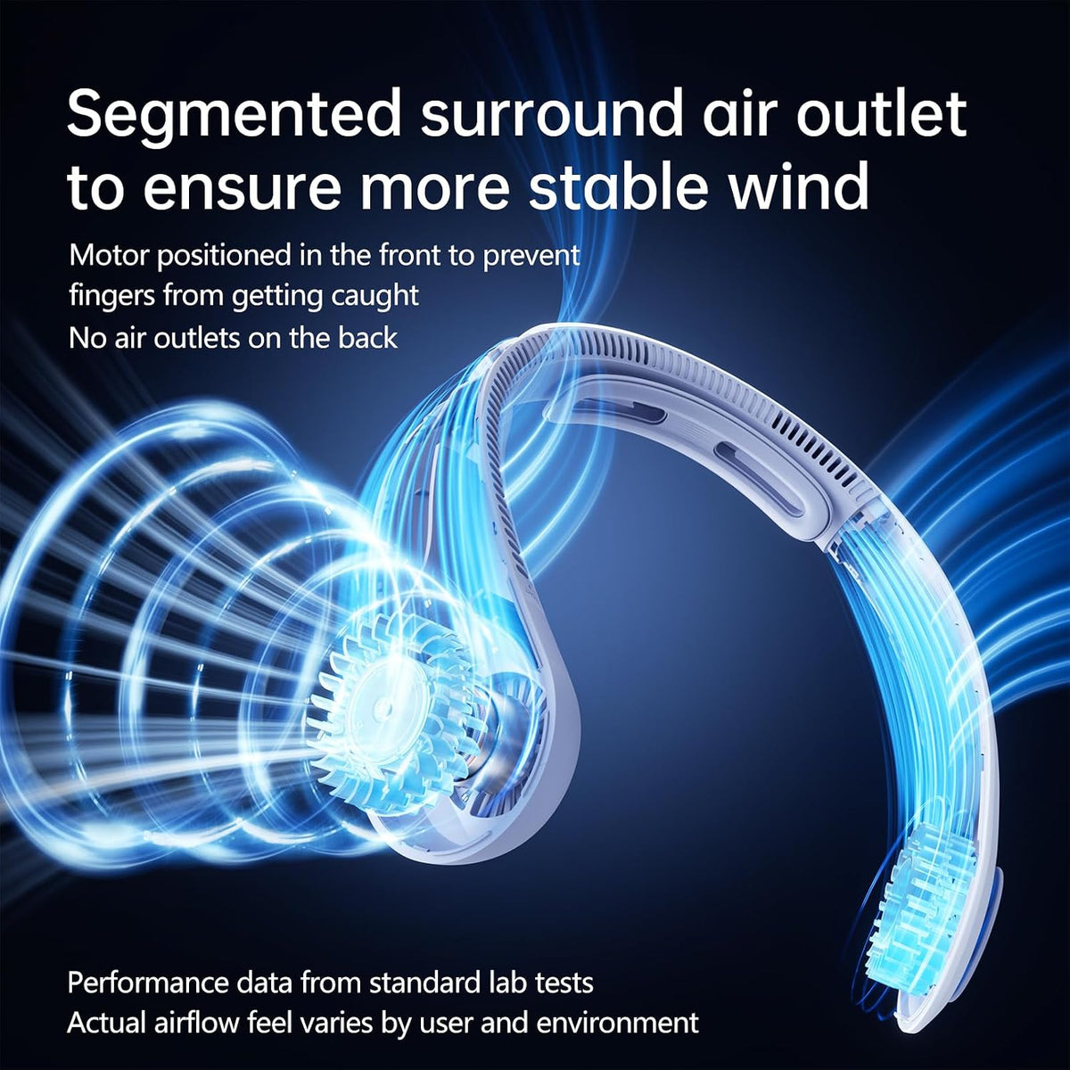 JISULIFE Portable Neck Fan Upgraded: Neckbrace Hands-Free, 5-Speed 5000 mAh