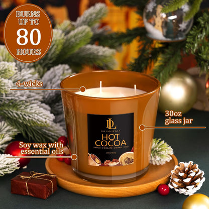 Scented Candles Set, 4 Pack Soy Candles for Home Scented, Candle Gifts for Women Men, 28oz 200 Hours Burn, Scents of Pineapple Cocktail/Coconut Vanilla/Pink Sands/Bahamian Breeze