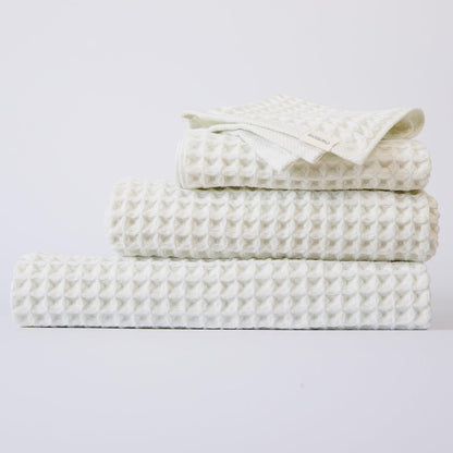 Luxury Organic Japanese Cotton Hair Drying Waffle Towel Wrap for Women | Absorbent, Quick-Dry Head Turban for Shower, Sauna, Spa | Extra Large for Long, Curly, Straight Hair With Button (White, 1 Pc)