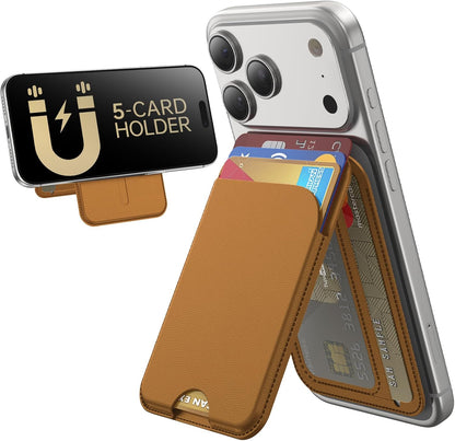 TWZKG for MagSafe Wallet, Works with Apple Find My,5 Card Holder with Stand