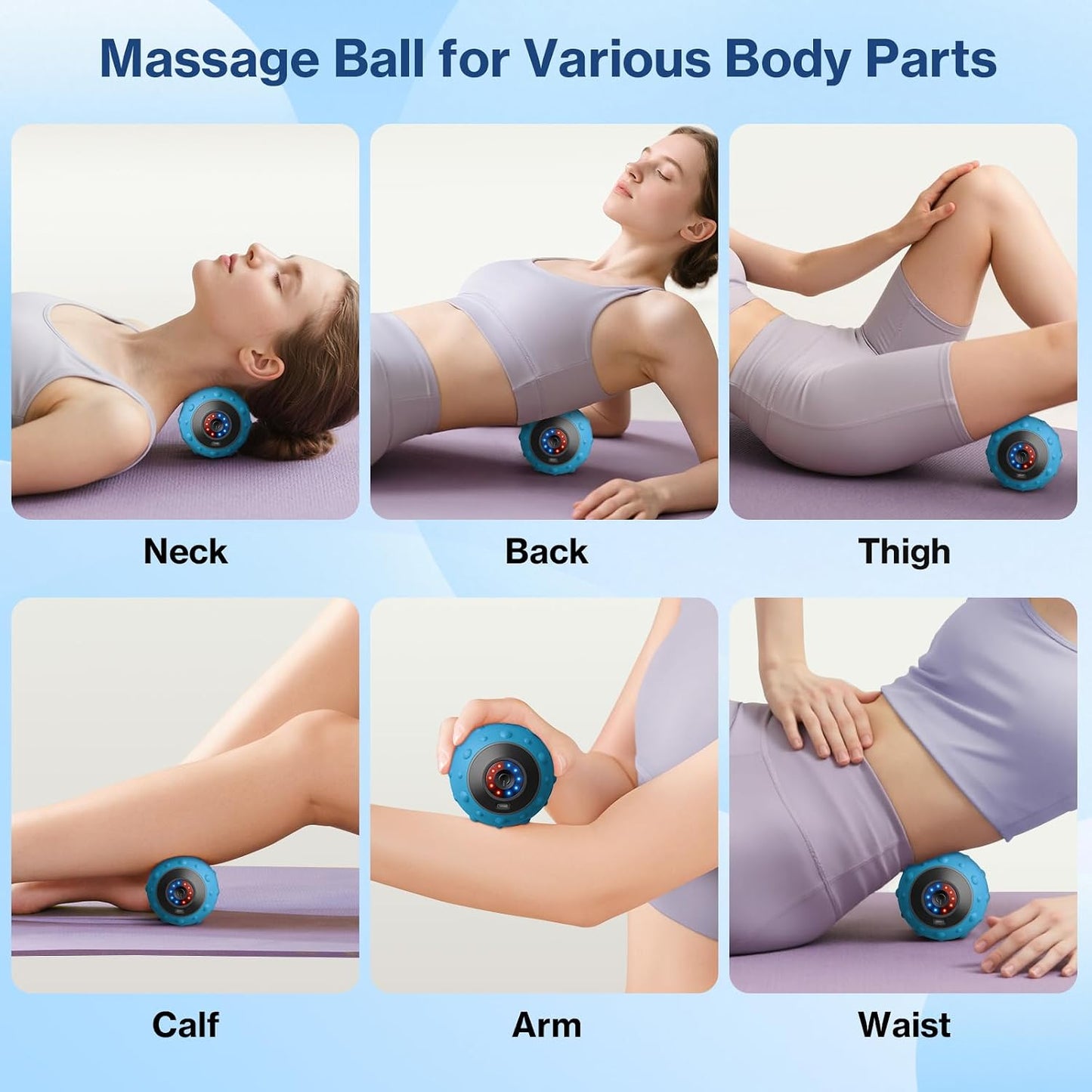 Vibrating Massage Ball 4-Speed High-Intensity Fitness Yoga Massage Roller, Relieving Muscle Tension Pain & Pressure Massaging Balls (Black)