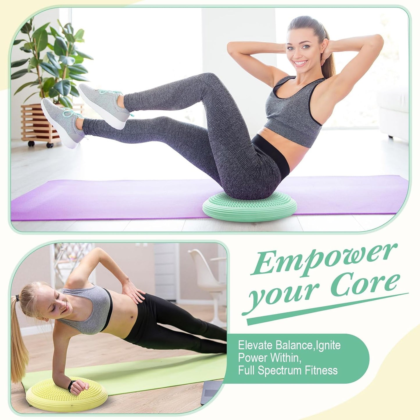 Libima 2 Pcs Wobble Cushion Wiggle Seat Flexible Sensory Seating Balance Disc Board for Men Women Physical Exercise Improving Posture Home Office