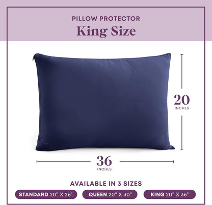 CirclesHome Pillow Protectors 4 Pack Standard Zippered - 100% Cotton Breathable Pillowcases - Protects Pillows from Dirt, Dust and Debri (Standard - Set of 4 - 20x26)