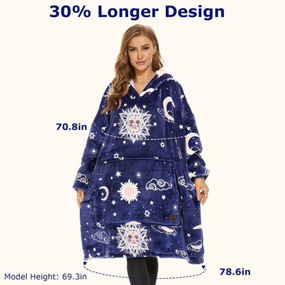 THREE POODLE Wearable Blanket Hoodie for Women, Oversized Sherpa Sweatshirt Blanket for Adults Men, Cozy Hooded Blankets, Gifts for Teen Girls Women Mom Sister
