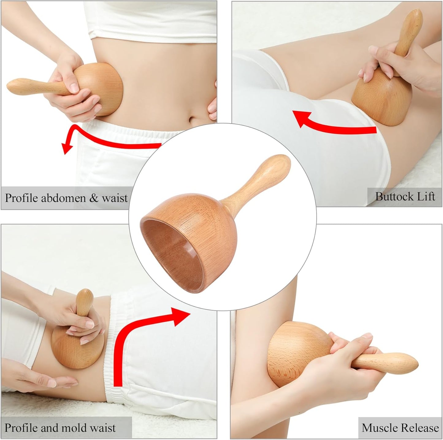 Komogir 3-in-1 Wood Therapy Massage Tools Lymphatic Drainage Massager Wooden Massager for Maderoterapia,Anti-Cellulite, Body Sculpting & Contouring