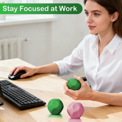 Sensory Stress Balls - Fidget Toy for Adults & Teen, Silicone Polyhedron Hand Therapy Ball with Beads Inside Relief Stress Squeeze Toy for Autism & ADHD, Office Desk Toy