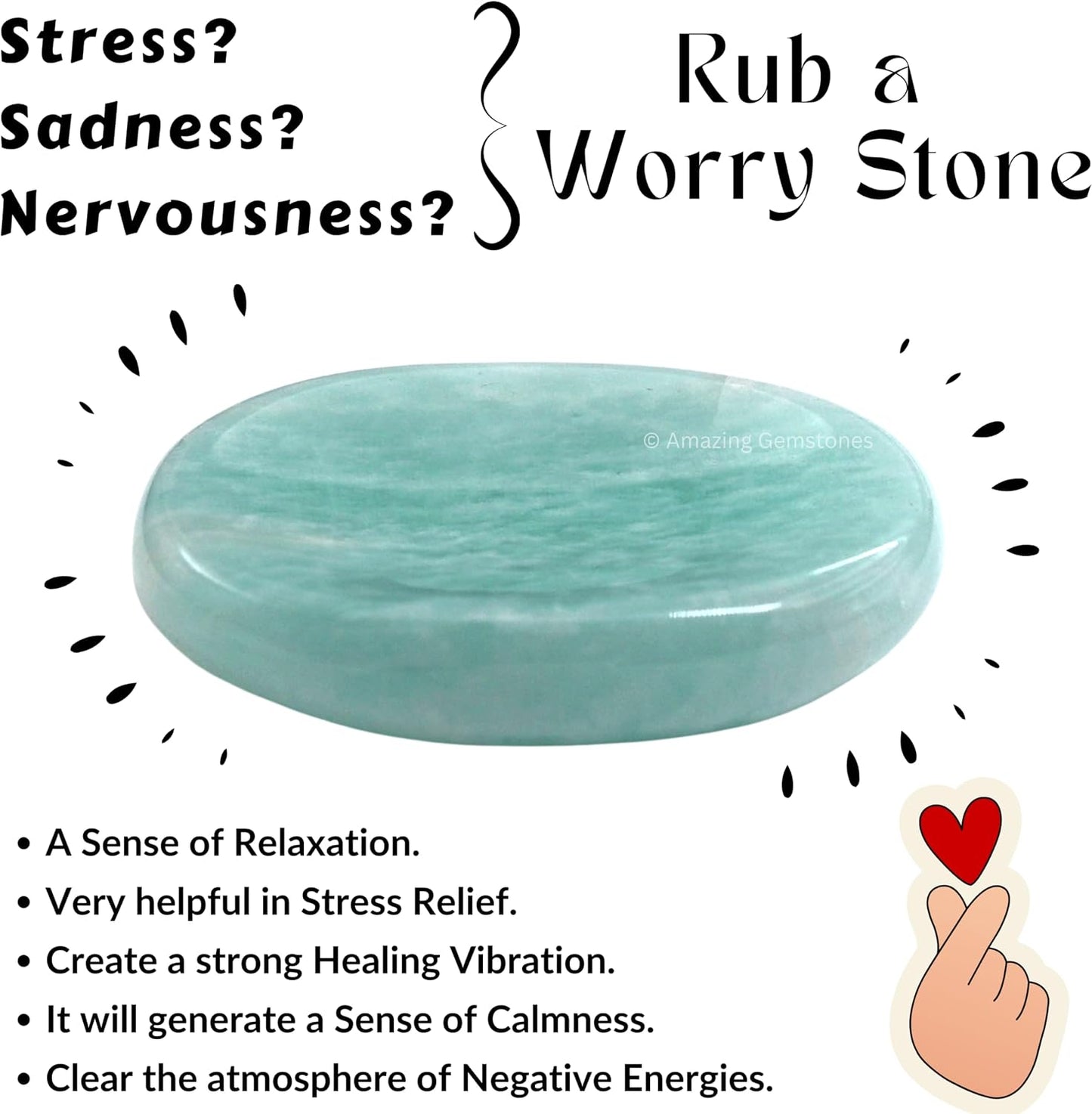 Amazing Gemstone Labradorite Thumb Worry Stone, Anxiety Stone, Healing Crystals - Piedra Crystal Fidget for Gift, Meditation, Calming, Relaxation, Stress Relief - Colors B