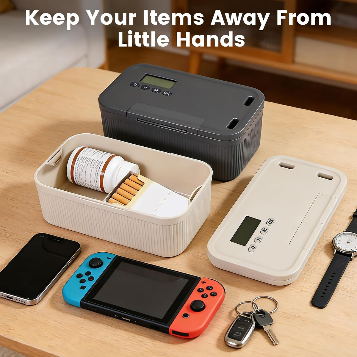 Timed Lock Box,Phone Lock Box with Timer Unplug from Phones Snacks Video Games & Cravings,2-in-1 Quick Lock or Timer Lock Mode - 30 Days Max,Productive & Focused Phone Jail Box for Safe