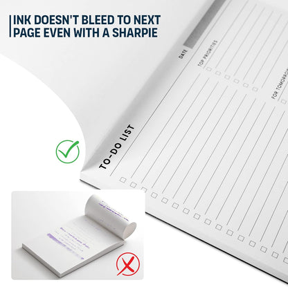 Weekly Planner Pad: To Do List Desk Notepad with Multiple Sections - 8.5x11" 52 Sheets - Undated Tear Off Notebook Calendar - Habit Planning Tracker, Task Goal Checklist Organizer - Agenda Plan Pad