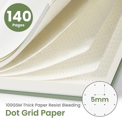 Taja Lined Spiral Journal Notebook for Women & Men, 140 Pages, College Ruled Hardcover Notebook for Work & Note Taking, Journals for Writing, A5(5.7" x 7.9") - Green