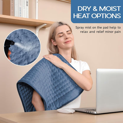 Heating Pad for Period Cramps, Heating Pad for Back/Neck/Shoulder Muscle Pain, 6 Heating & 4 Timer Setting, Auto Shut Off, Dry/Moist Heat & Machine Washable, Birthday Christma s Gifts for Women Mom